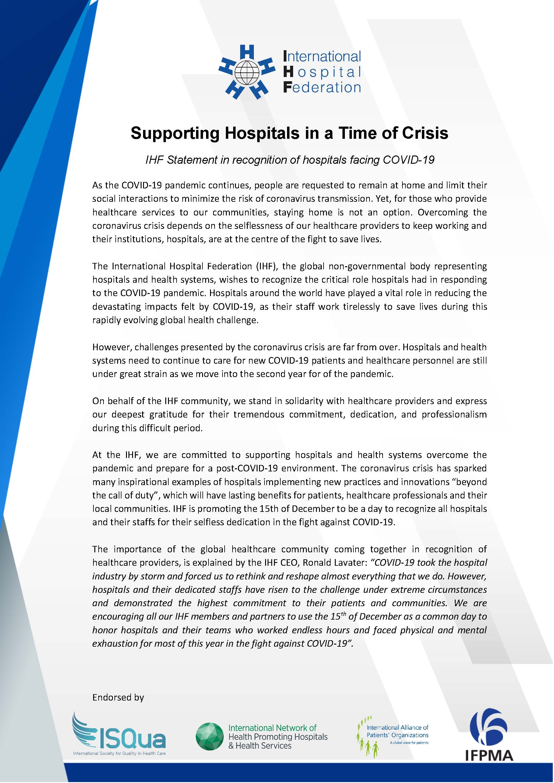 Recognition of Hospitals Statement