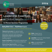 Leadership Essentials in Global Health: Summer Programme - Trinity College Dublin