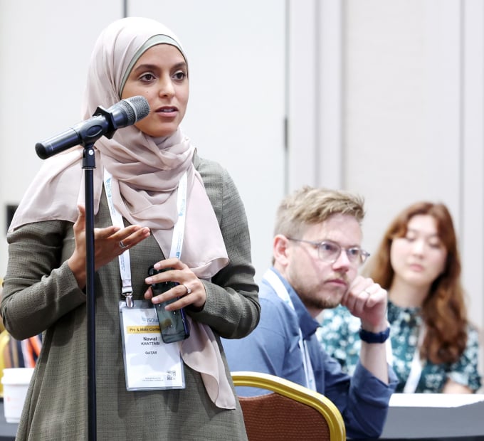 Nawal Nawatir speaks at TESOL conference during Pre & Mid Career session.